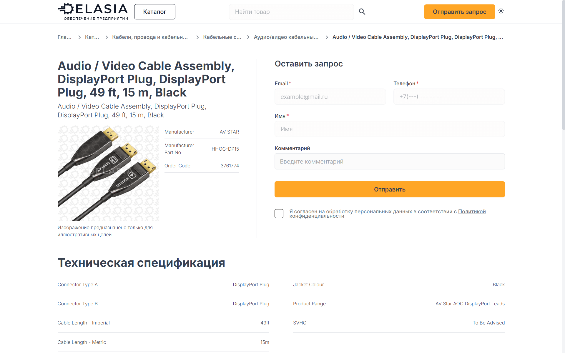 Детальная страница товара